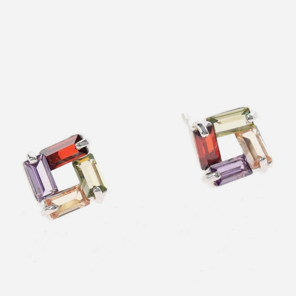 Colorful Geometric Stud Earrings